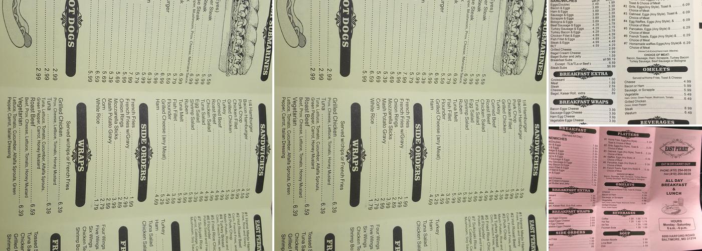 East Perry Menu