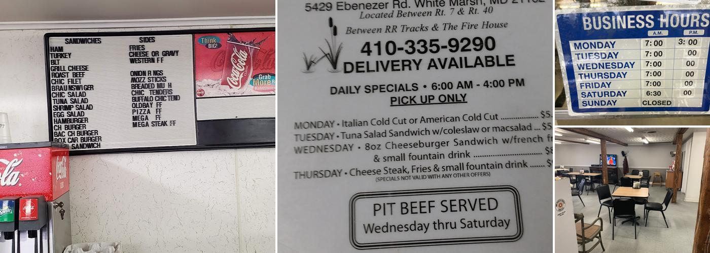 Kingsville Station White Marsh Menu