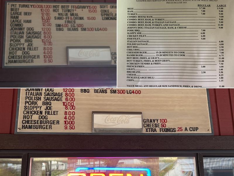 Baker's Pit Beef Menu