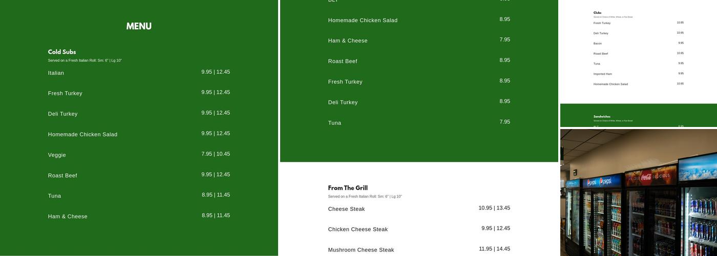 Samson's Country Maid Menu