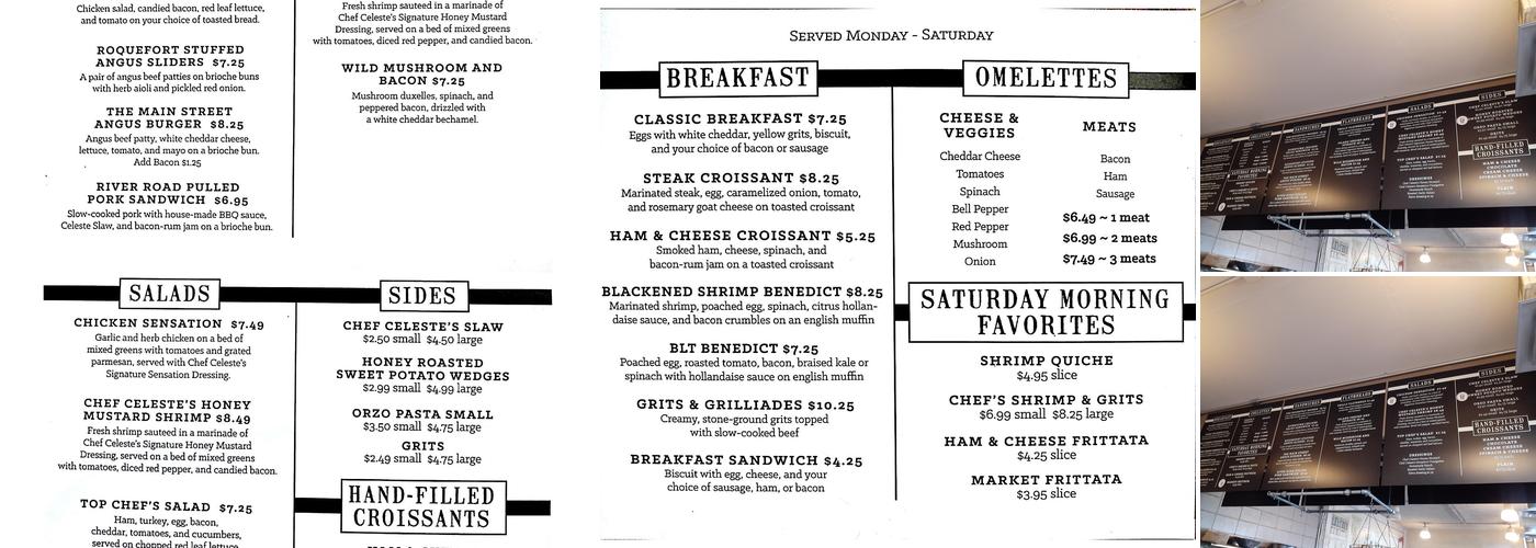 CHEF CELESTE Menu