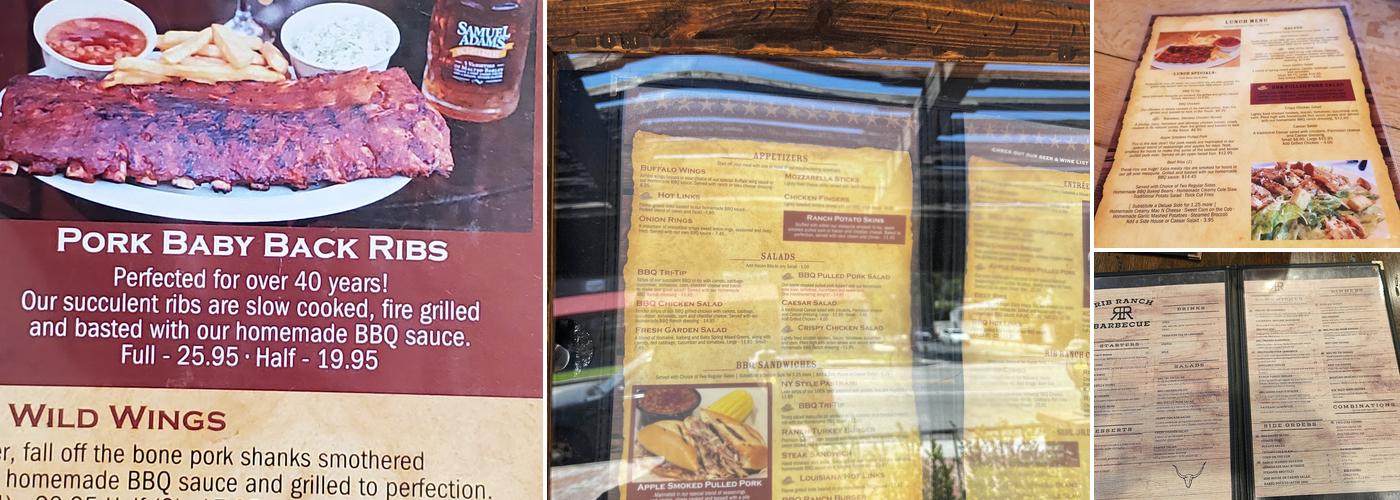 Rib Ranch BBQ Menu