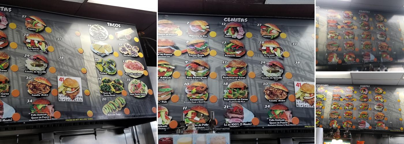 Cemitas Don Adrian Menu