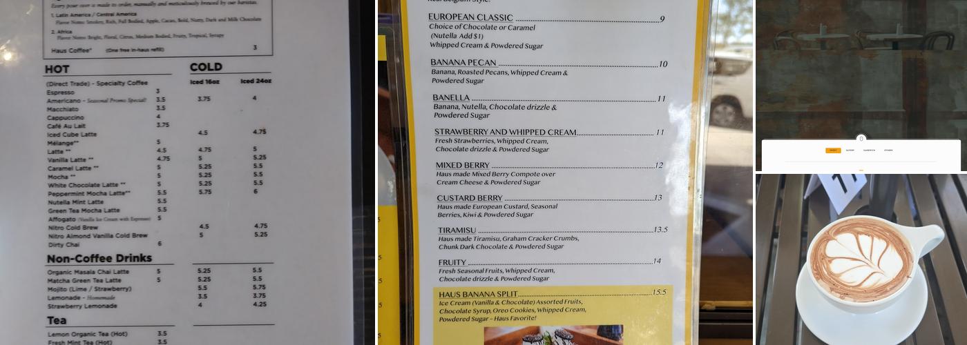 Belgium Waffle Haus Menu