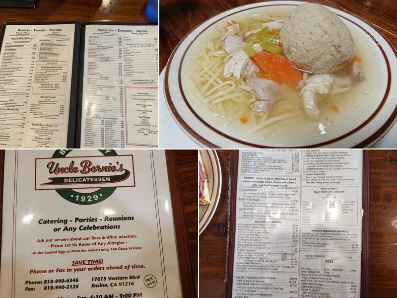 Uncle Bernie's Delicatessen Menu