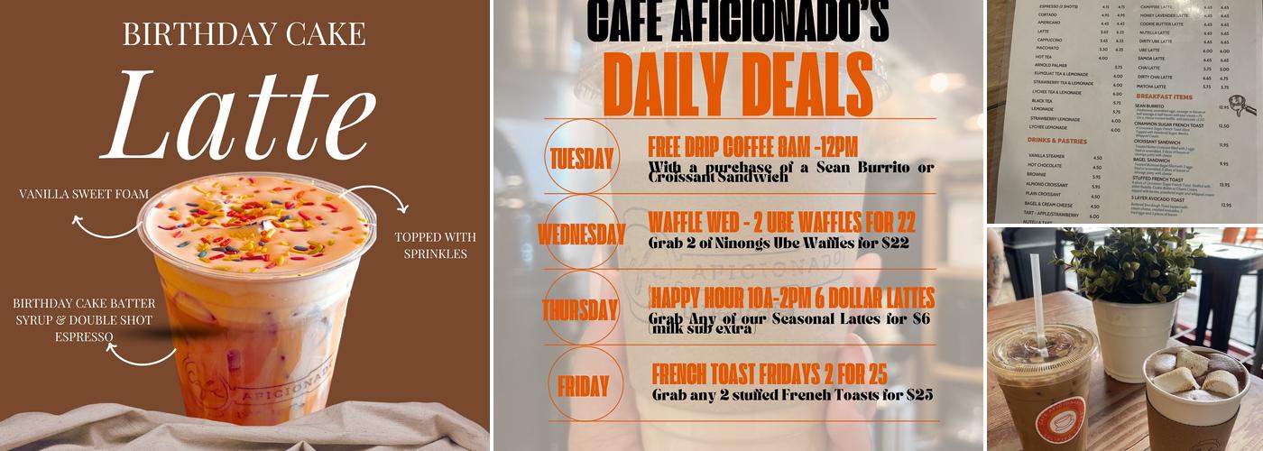 Cafe Aficionado Coffee Bar Menu