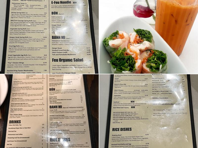 Feu Pho Kitchen Menu