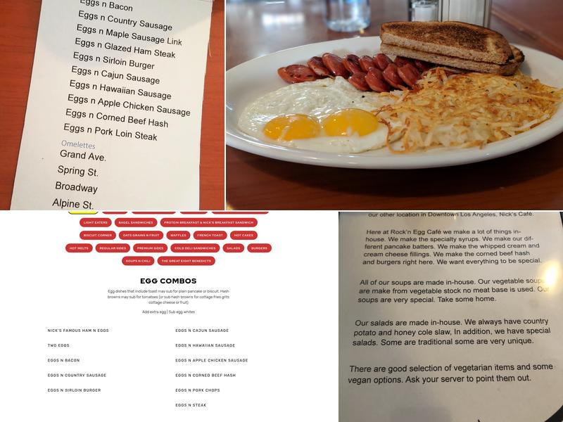 Rock'n Egg Cafe Menu