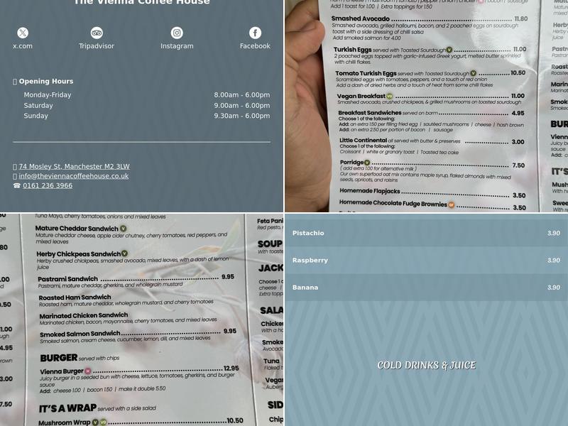 The Vienna Coffee House Menu