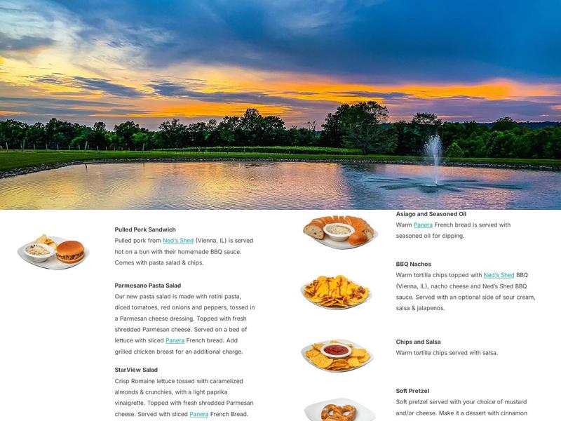 StarView Vineyards Menu