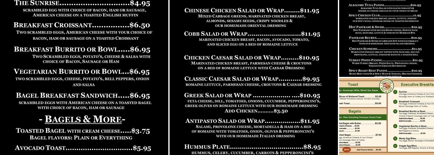Executive Deli Menu