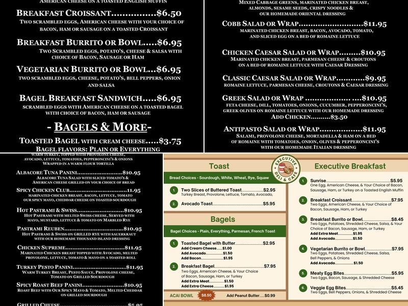 Executive Deli Menu