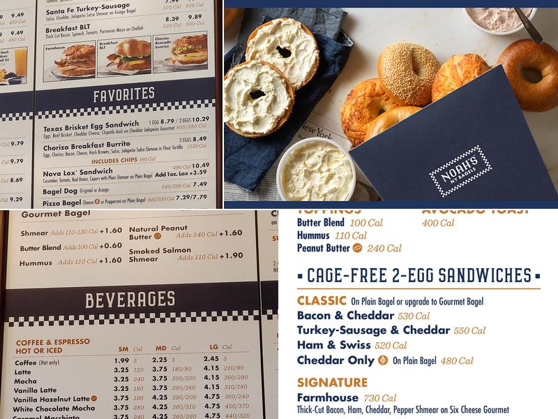 Noah's NY Bagels Menu