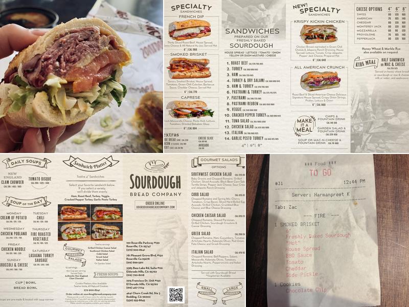 Sourdough Bread Company Menu