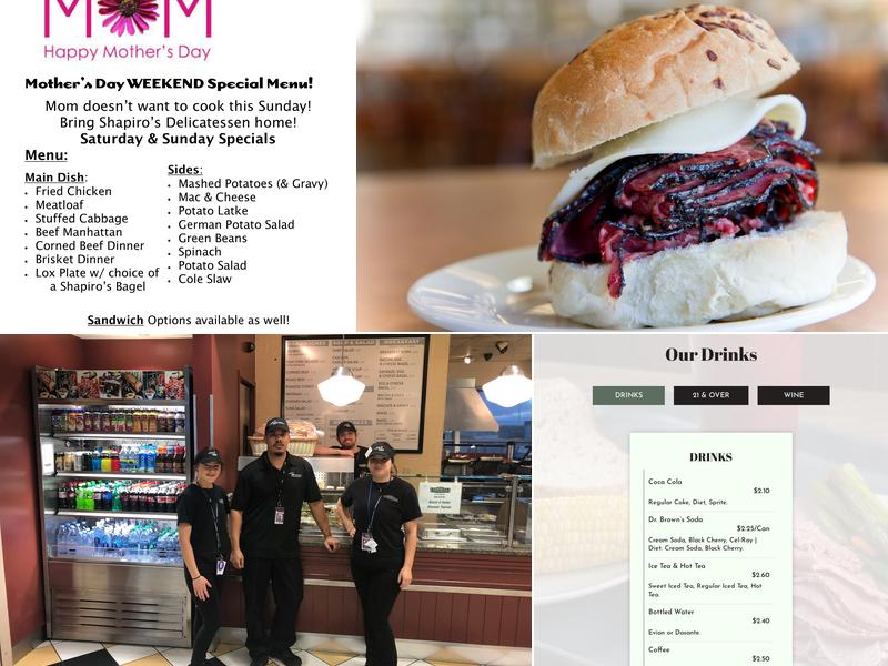 Shapiro's Delicatessen at IND Airport Menu