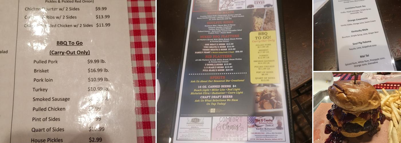 Soul Pig BBQ Menu