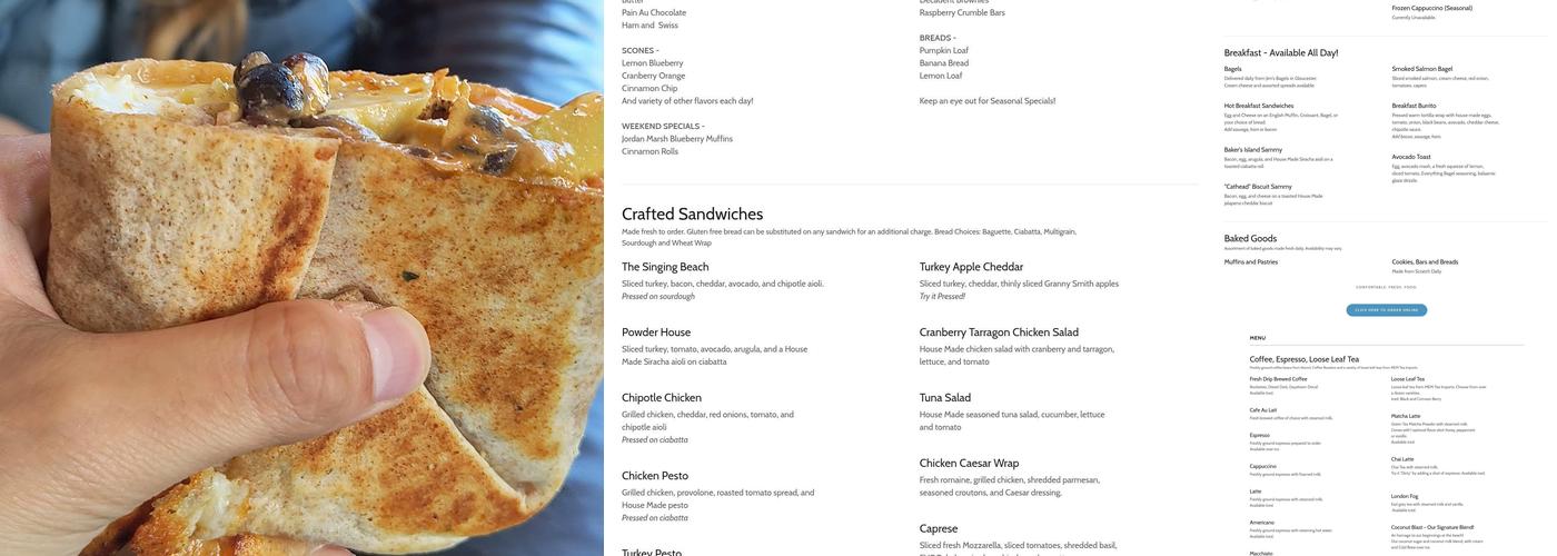 Laughing Gull Café Menu