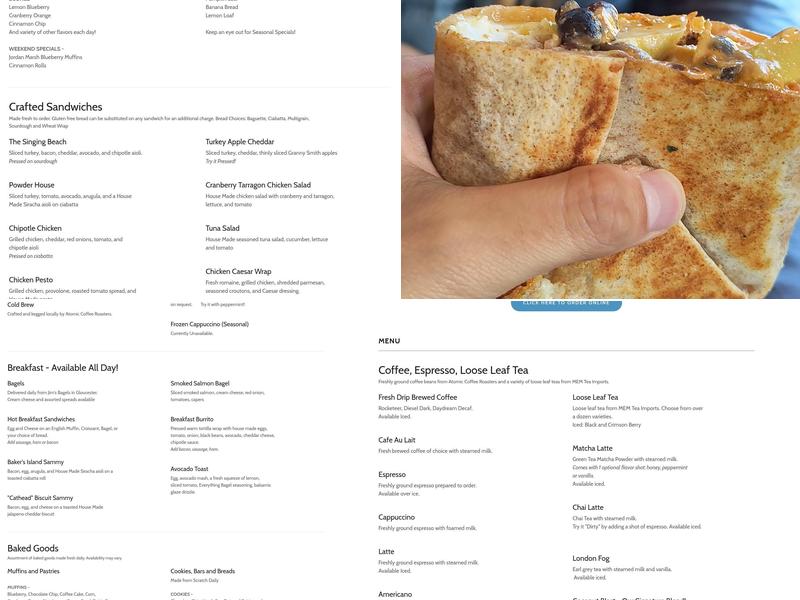 Laughing Gull Café Menu