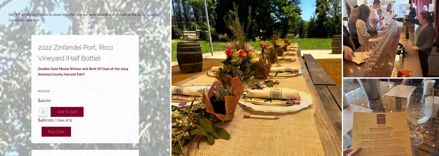 Mayo Family Winery Menu