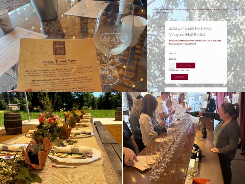 Mayo Family Winery Menu