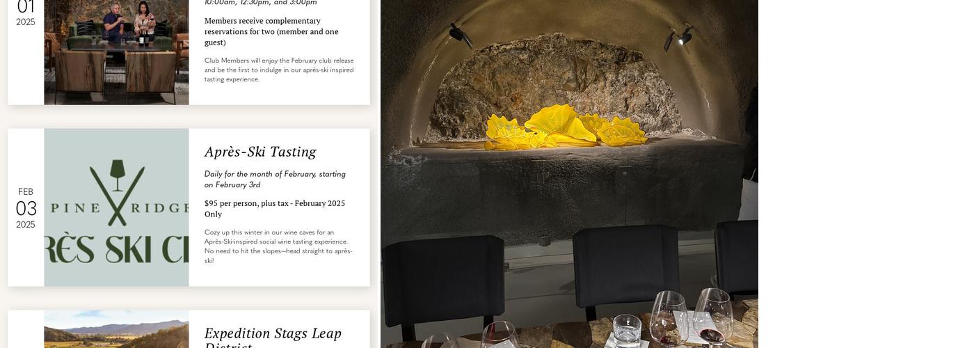 Pine Ridge Vineyards Menu