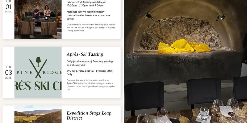 Pine Ridge Vineyards Menu