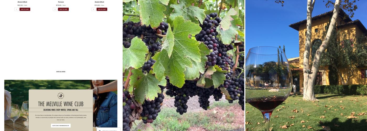 Melville Vineyards & Winery Menu