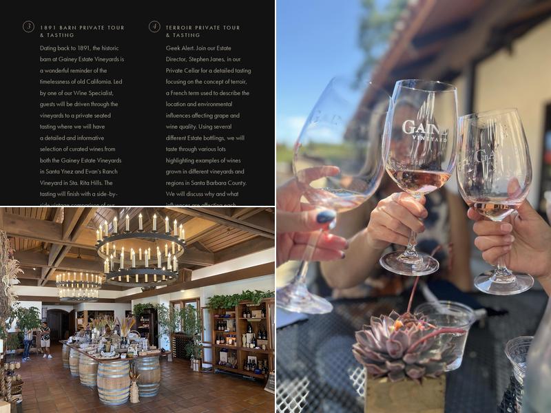 Gainey Estate Vineyards & Tasting Room Menu