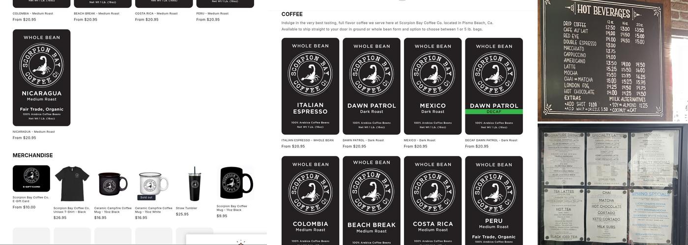 Scorpion Bay Coffee Co. Menu
