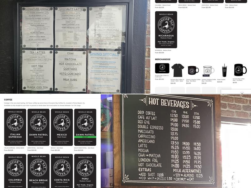 Scorpion Bay Coffee Co. Menu