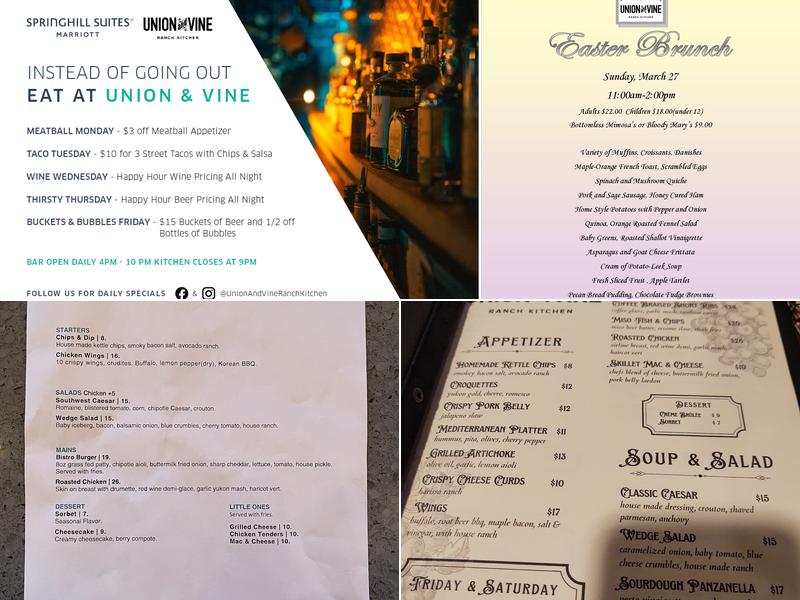 Union & Vine Menu