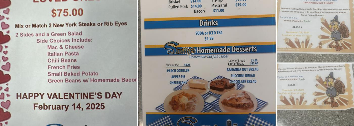 Smitty's Smokin BBQ & Brisket Menu