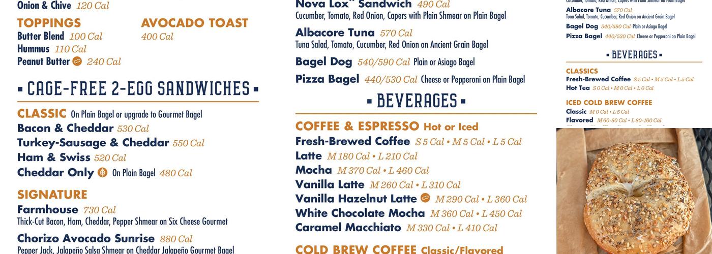 Noah's NY Bagels Menu