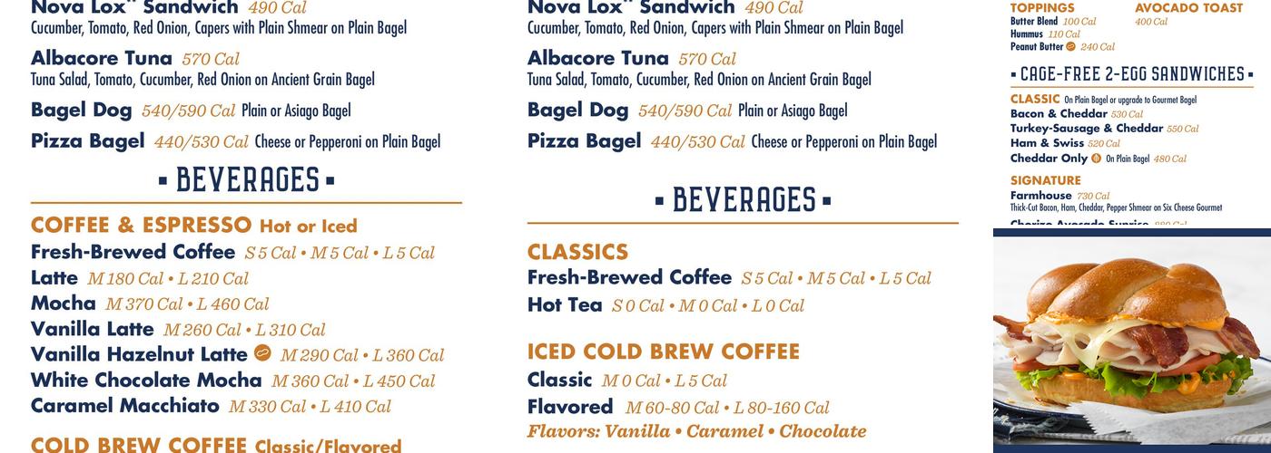 Noah's NY Bagels Menu