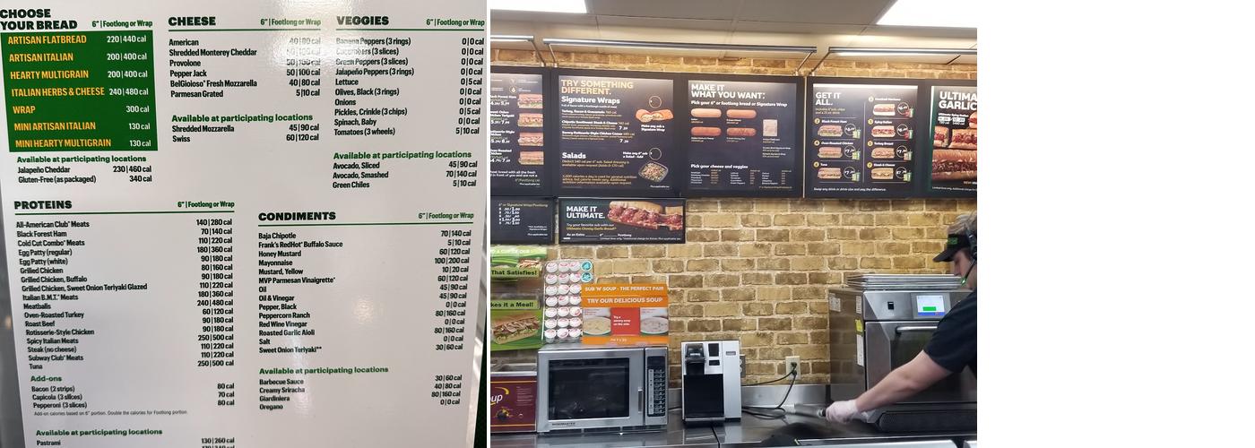 Subway Menu