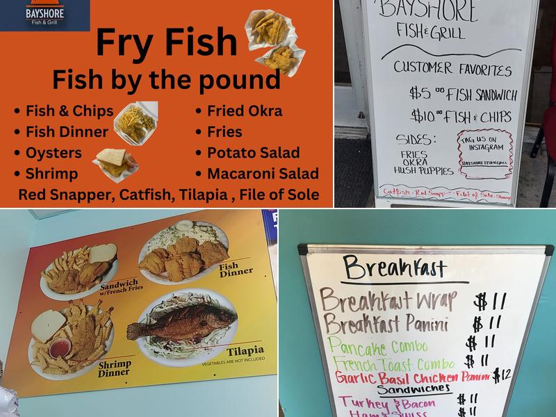 Bayshore Fish & Grill Menu
