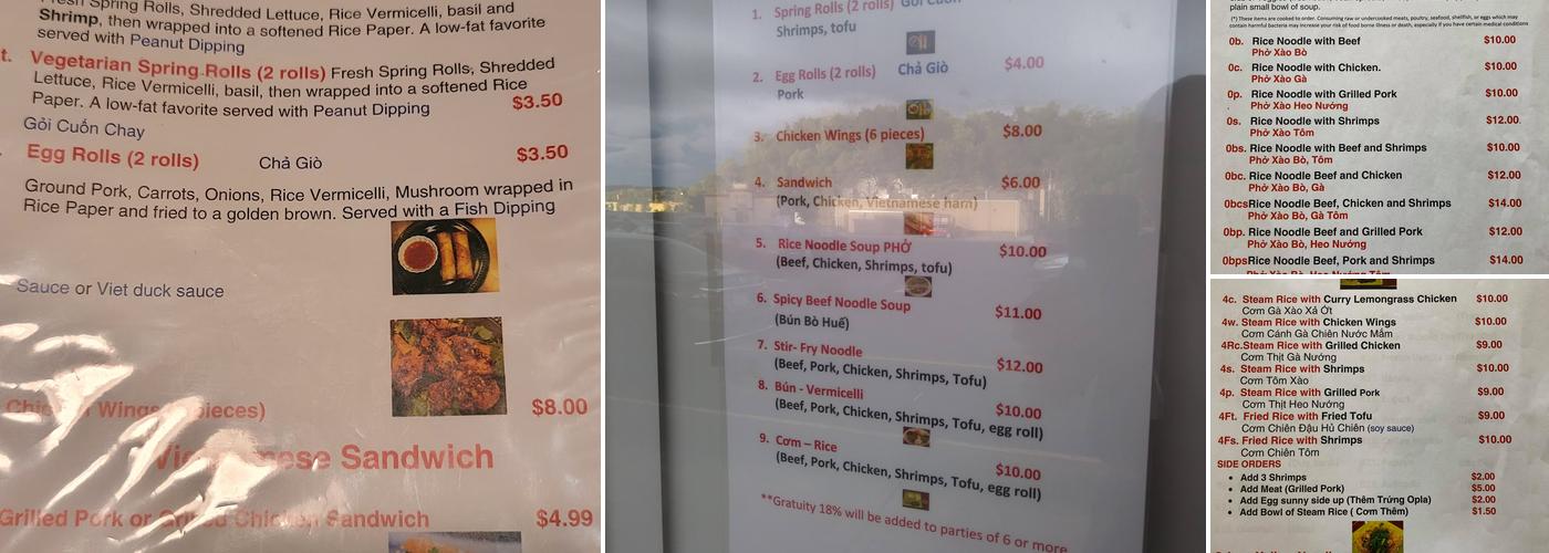 Pho Saigon Menu