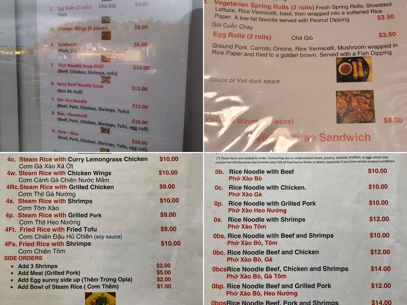 Pho Saigon Menu