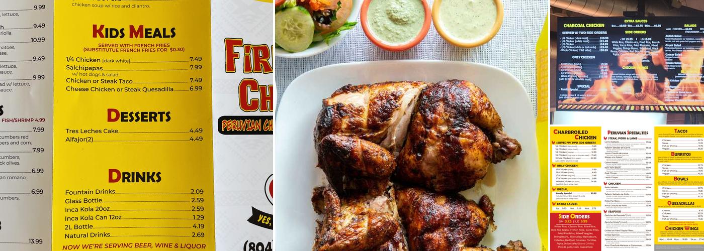 Fire & Chicken Menu