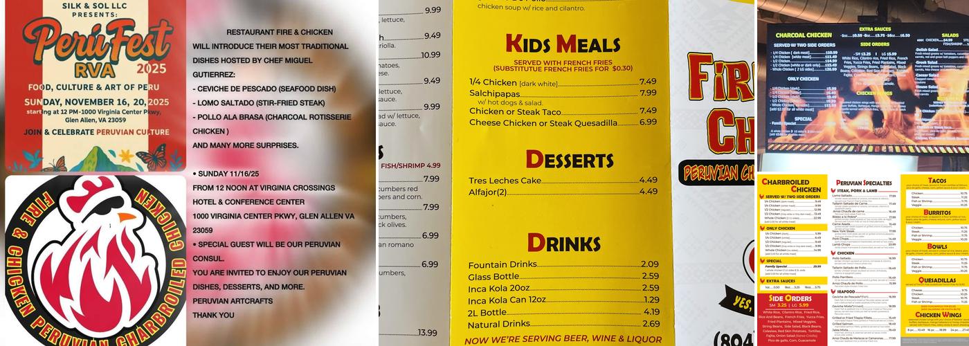Fire & Chicken Menu