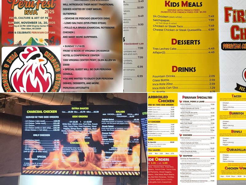 Fire & Chicken Menu