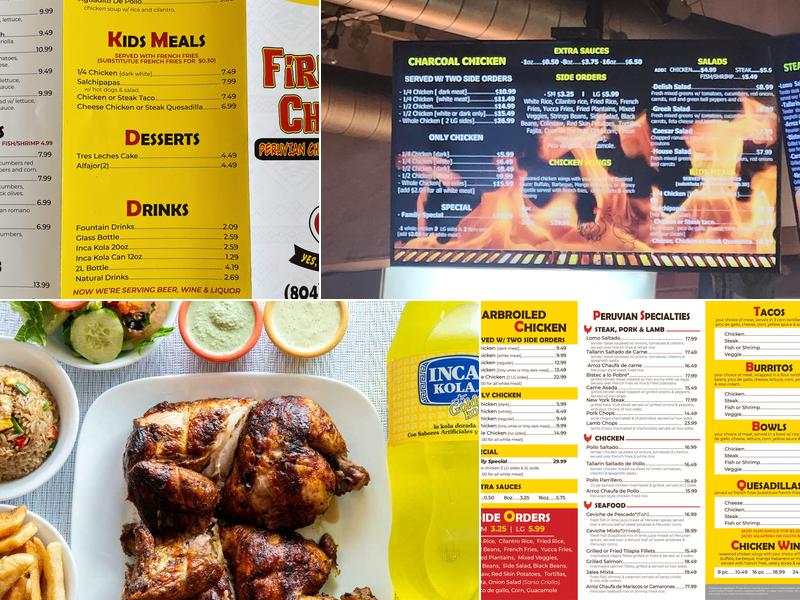 Fire & Chicken Menu