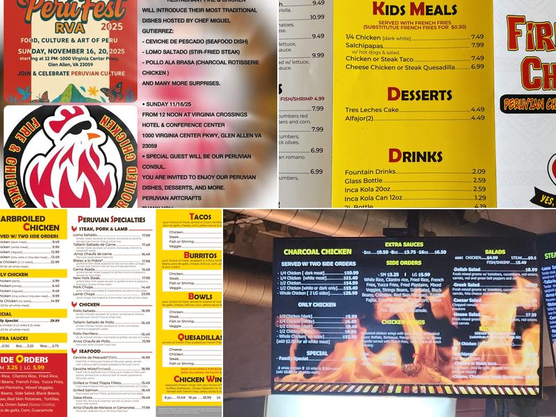 Fire & Chicken Menu