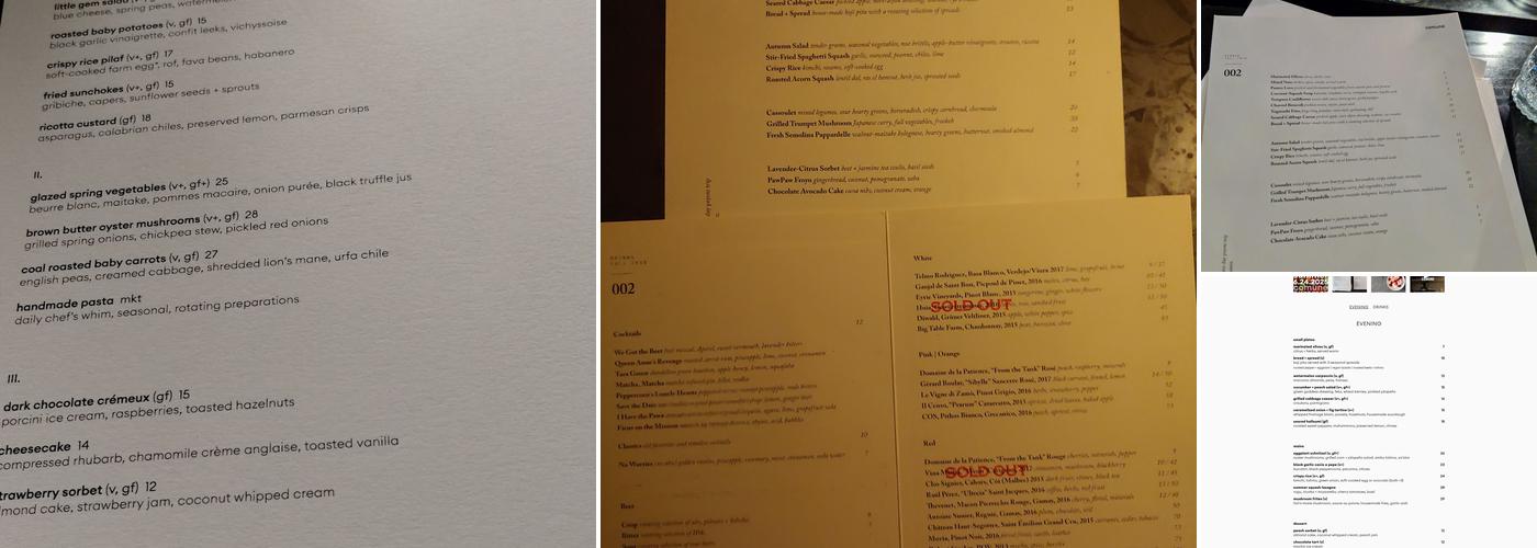 Comune Menu