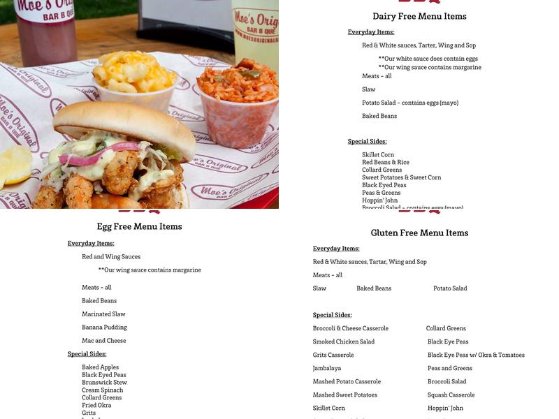 Moe's Original BBQ - Wilmington Menu
