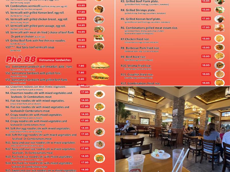 Phở 88 Menu