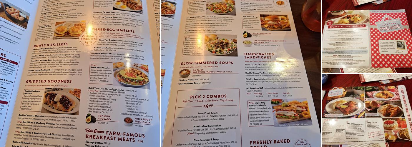 Bob Evans Menu