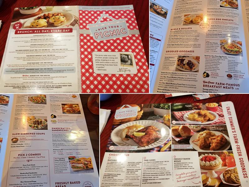 Bob Evans Menu