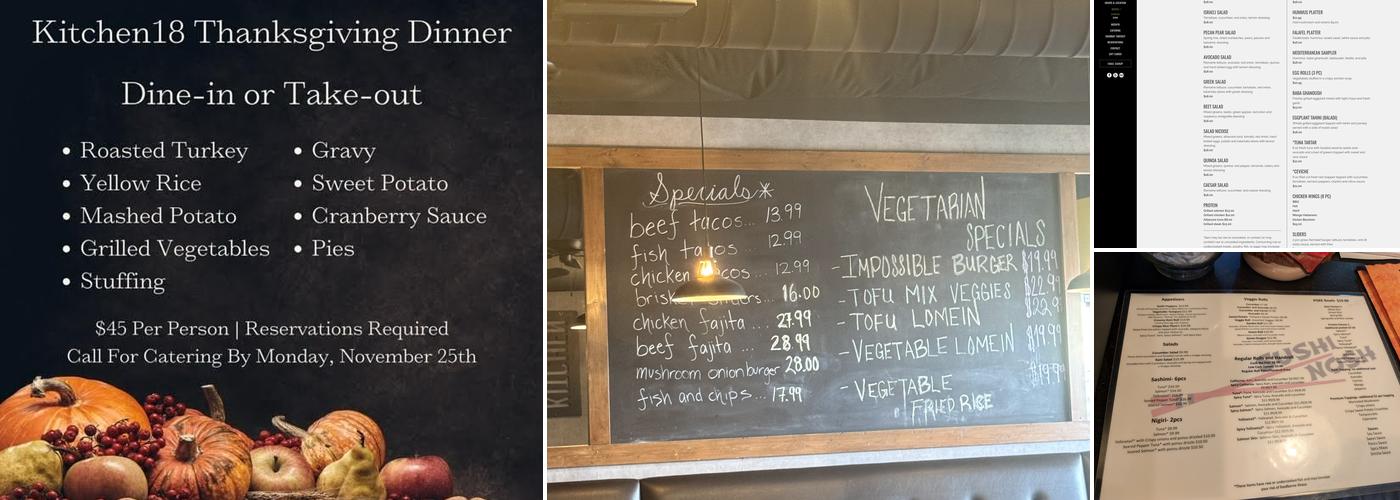 Kitchen18 Menu