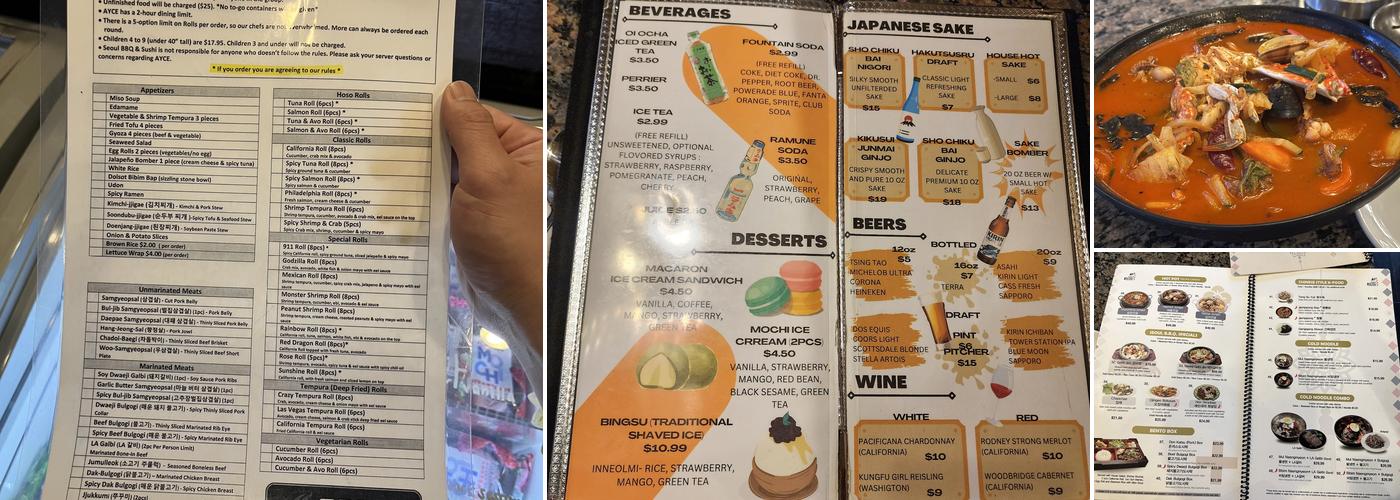 SEOUL BBQ & SUSHI Menu